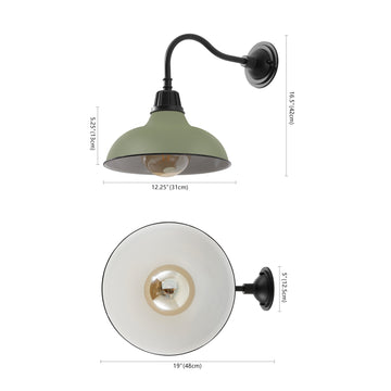 Aurora 12.25" Farmhouse Industrial Indoor/Outdoor Iron LED Gooseneck Arm Outdoor Sconce